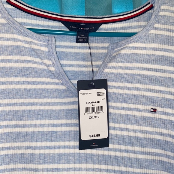 Tommy Hilfiger Sky Blue Striped Long Sleeve - Picture 2 of 3